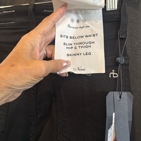 Rag & Bone The Nina Black Denim Jeans size 24 - Picture 4 of 7